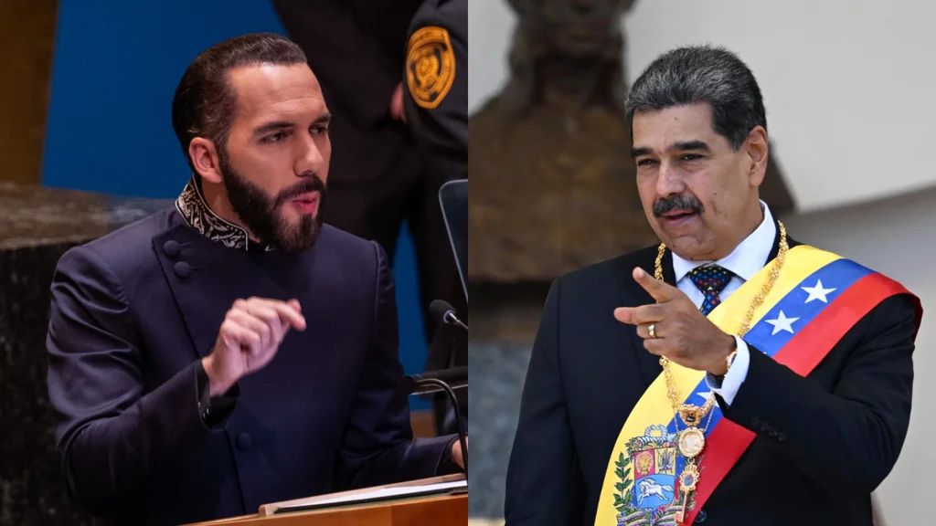 Nayib-Bukele-y-Nicolas-Maduro-AFP
