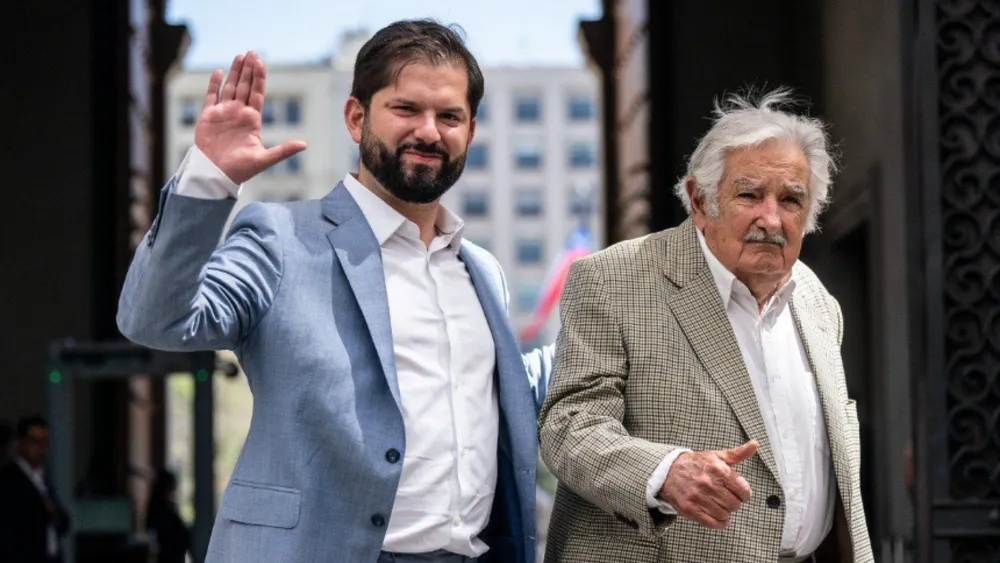 Presidente Boric y Pepe Mujica 📷 Prensa Presidencia
