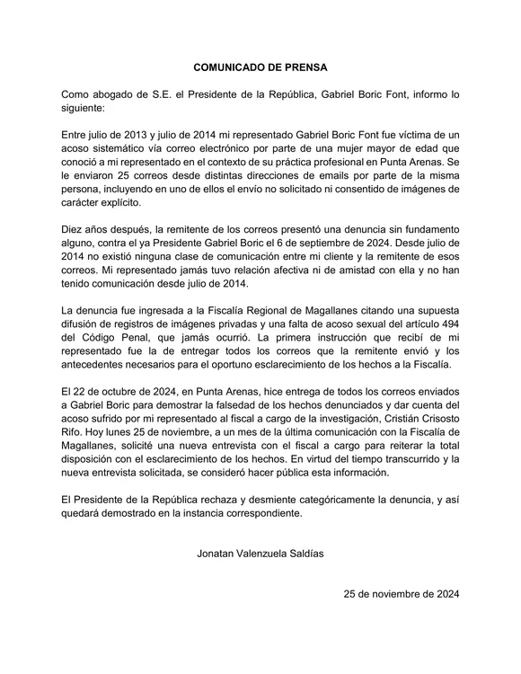 Comunicado de prensa