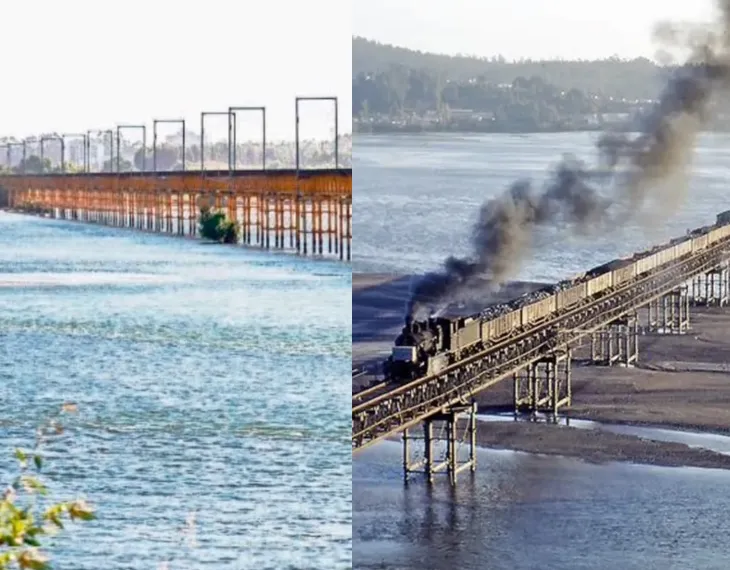 Puente Ferroviario que cruza el río Biobío