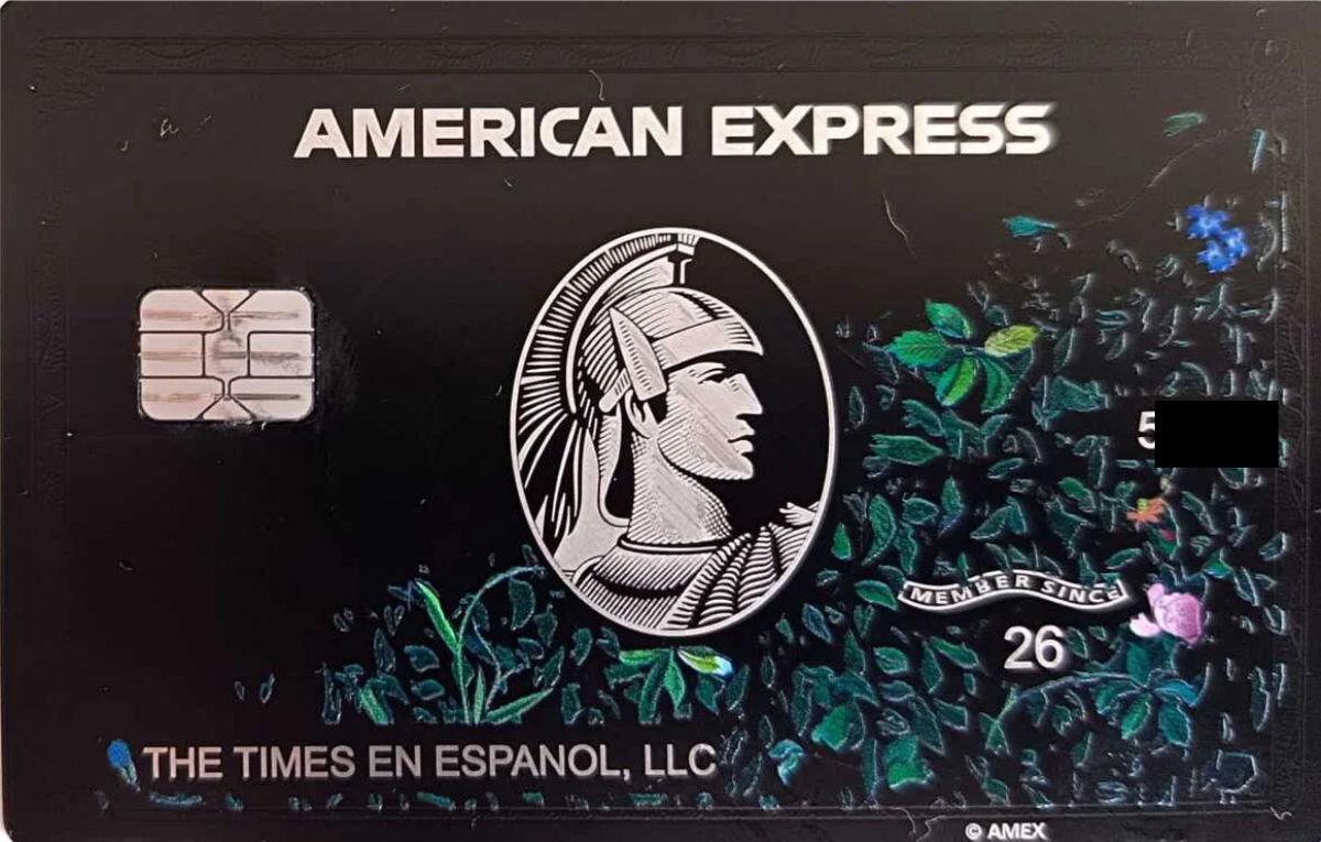 Tarjeta Centurión de American Express Propiedad de The Times en Español