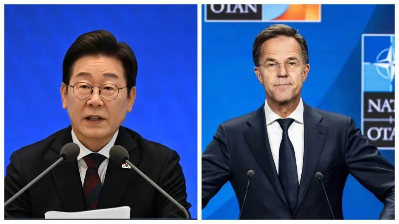 Lee Jae-myung, y el secretario general de la OTAN, Mark Rutte