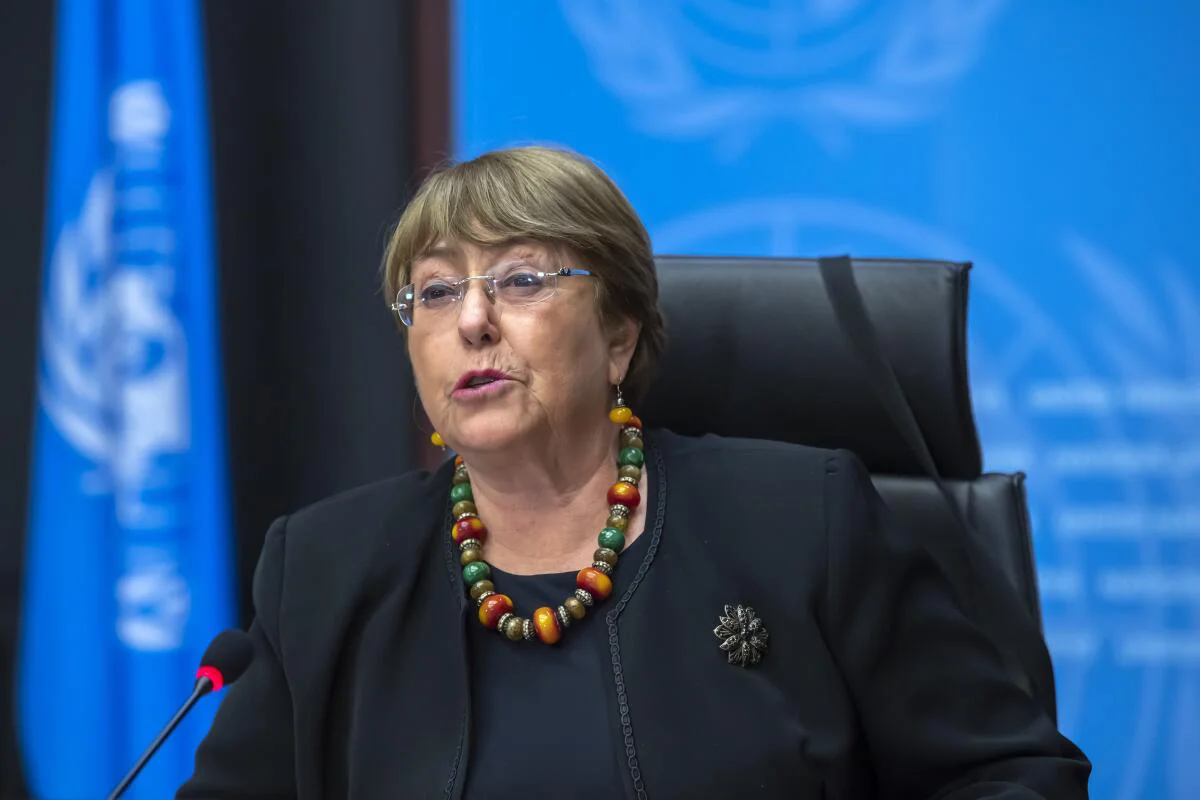 Michelle Bachelet durante su reunión con el Consejo de Seguridad de las Naciones Unidas en Nueva York,