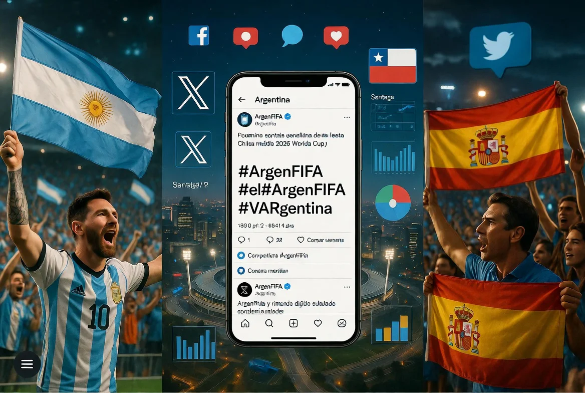 Hinchas chilenos en redes sociales debatiendo la final del Mundial 2026 entre Argentina y España  / The Times Latino