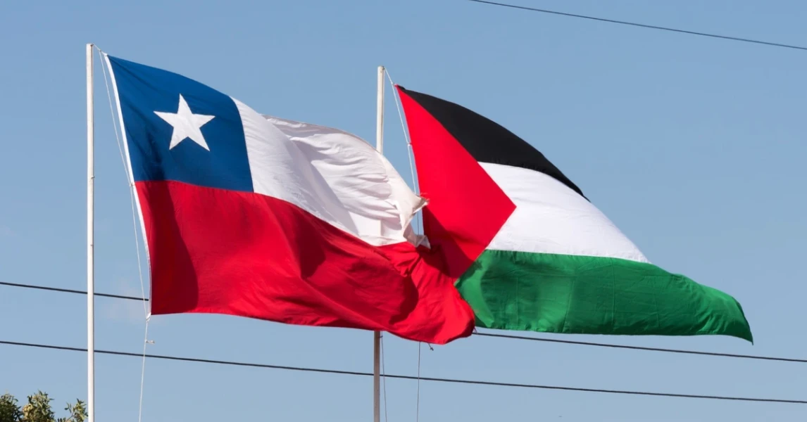 Banderas de Chile y Palestina