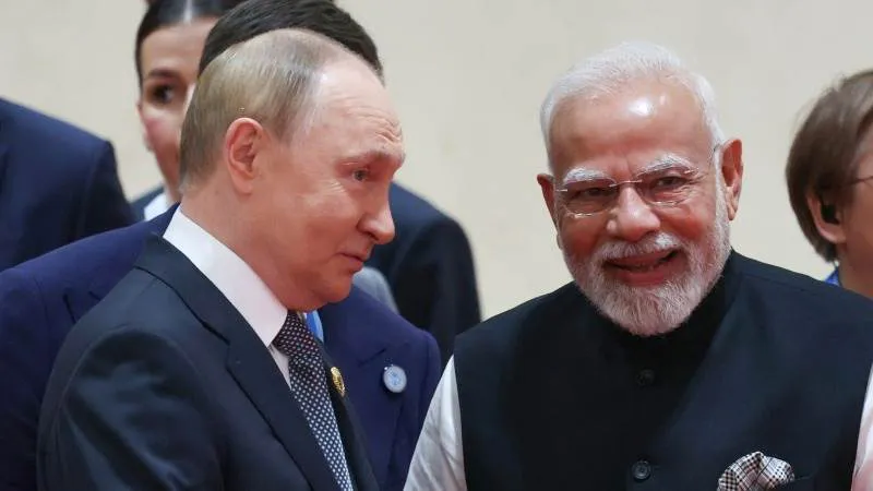 Narendra Modi y Vladimir Putin